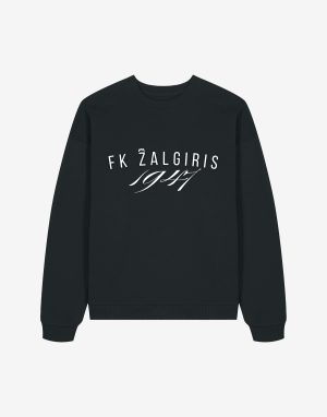 Juodas džemperis su elegantišku užrašu „FK Žalgiris 1947“